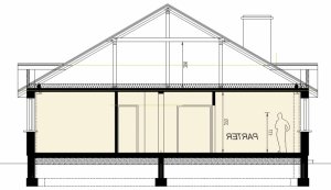 Przekrój projektu DJ 010 w wersji lustrzanej