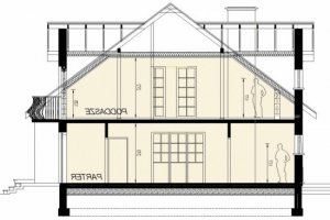 Przekrój projektu DJ 014 w wersji lustrzanej