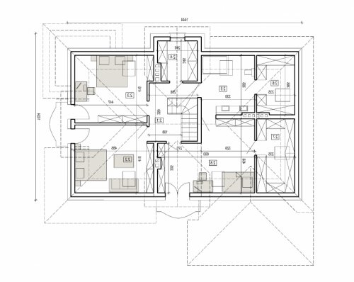 Rzut projektu DJ 016a - wersja lustrzana