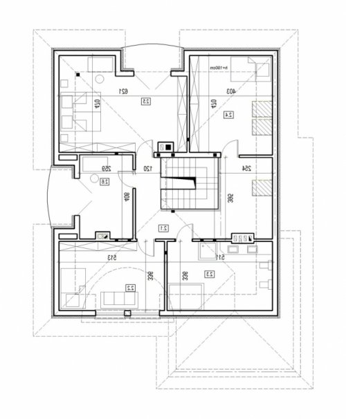 Rzut projektu DJ 029 - wersja lustrzana