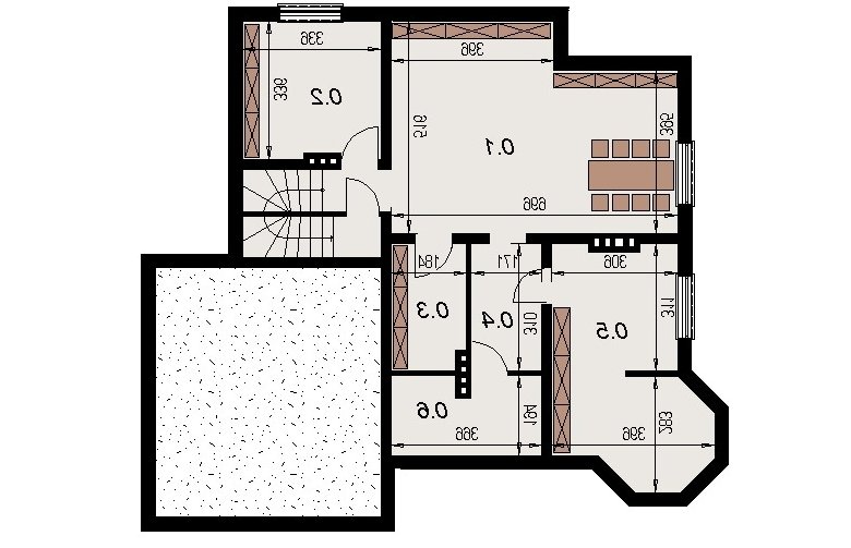 Projekt domu wielorodzinnego DJ 056a - rzut piwnic