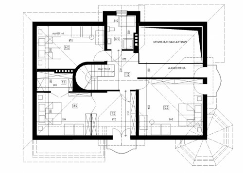 Rzut projektu DJ 059 - wersja lustrzana