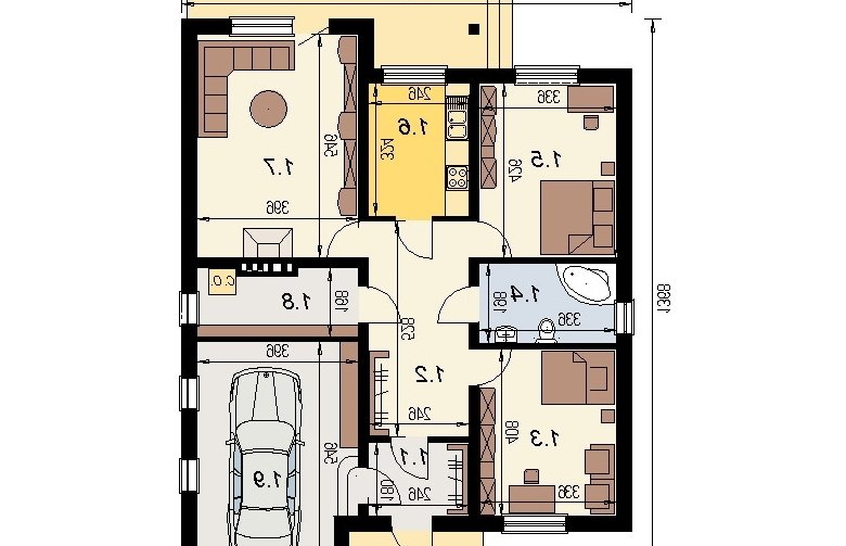 Projekt domu dwurodzinnego DJ 063 - 