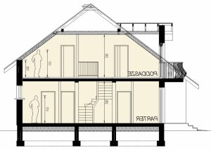 Przekrój projektu DJ 098 w wersji lustrzanej