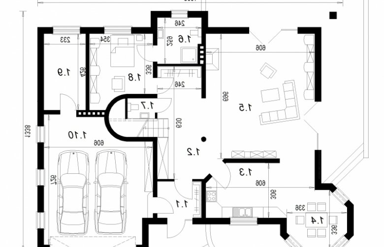 Projekt domu wielorodzinnego DJ 111c - rzut parteru