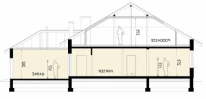 Przekrój projektu DJ 174a w wersji lustrzanej