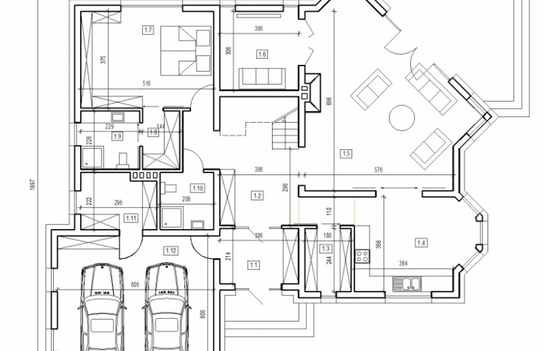 Projekt domu wielorodzinnego DJ 179 ver.2 - rzut parteru