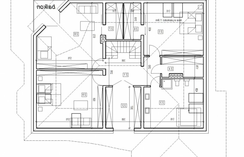 Projekt domu wielorodzinnego DJ 179 ver.2 - rzut poddasza