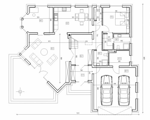 Rzut projektu DJ 179 ver.3 - wersja lustrzana