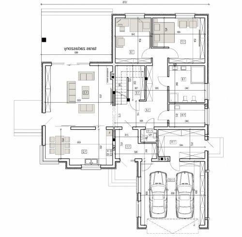 Rzut projektu DJ 216 - wersja lustrzana