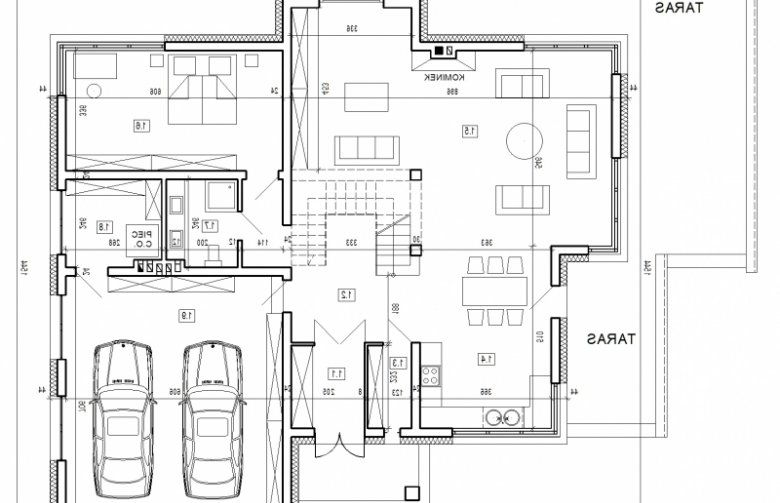 Projekt domu szkieletowego DN 003 - rzut parteru