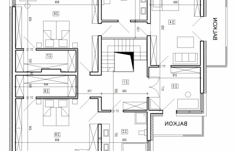 Projekt domu szkieletowego DN 003 - rzut piętra