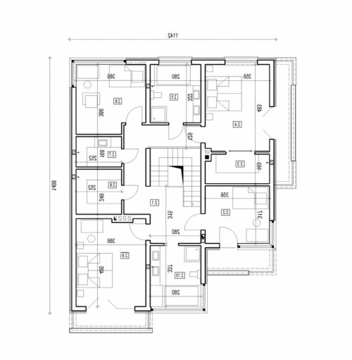 Rzut projektu DN 003a - wersja lustrzana