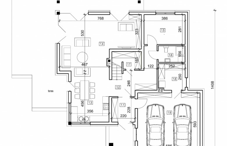 Projekt domu szkieletowego DN 003b - 