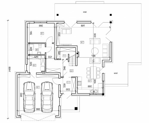 Rzut projektu DN 003b - wersja lustrzana