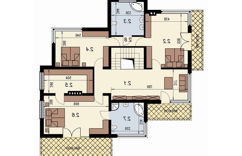 Projekt domu piętrowego DN 004 - poddasze