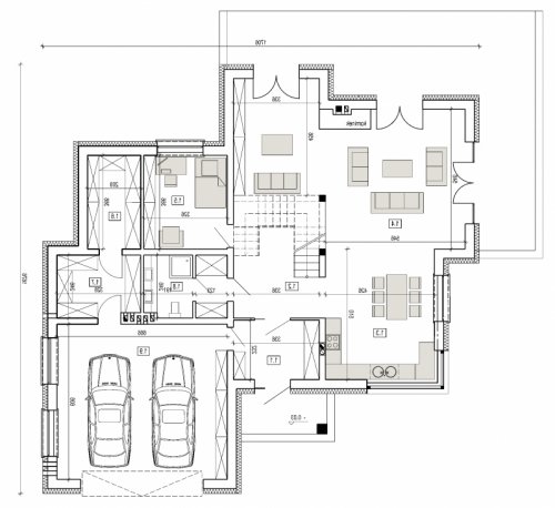 Rzut projektu DN 004a - wersja lustrzana