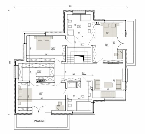 Rzut projektu DN 004a - wersja lustrzana