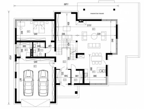 Rzut projektu DN 007 - wersja lustrzana