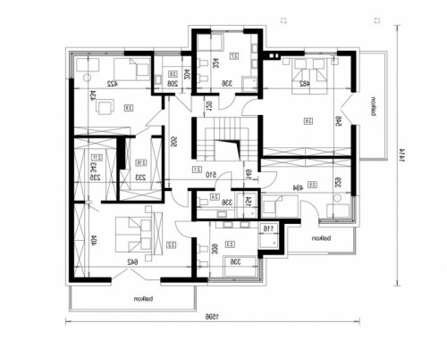 Rzut projektu DN 007 - wersja lustrzana