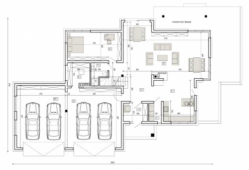 Rzut projektu DN 007a - wersja lustrzana