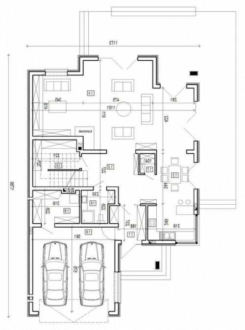 Rzut projektu DN 008 - wersja lustrzana