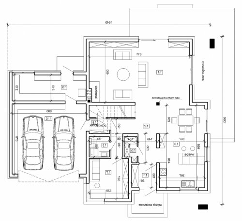 Rzut projektu DN 015 - wersja lustrzana