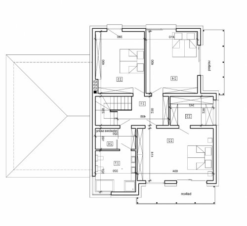 Rzut projektu DN 015 - wersja lustrzana