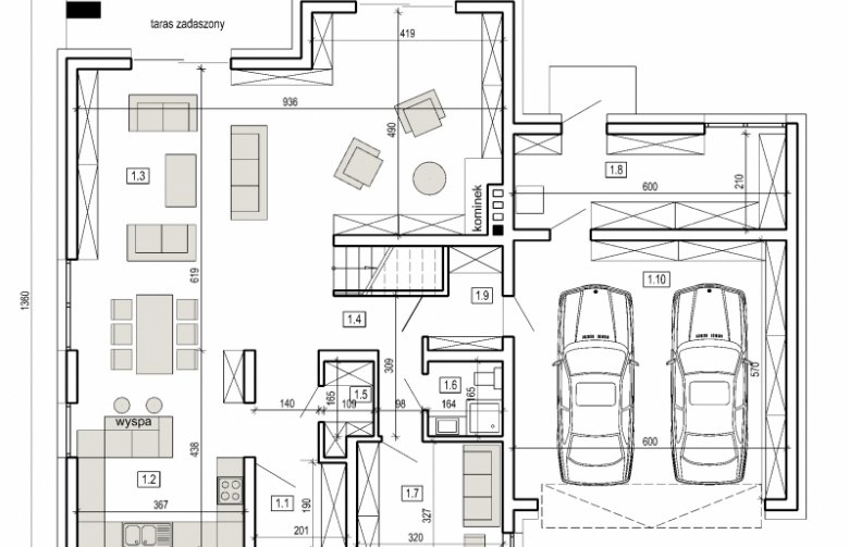 Projekt domu szkieletowego DN 015a - 