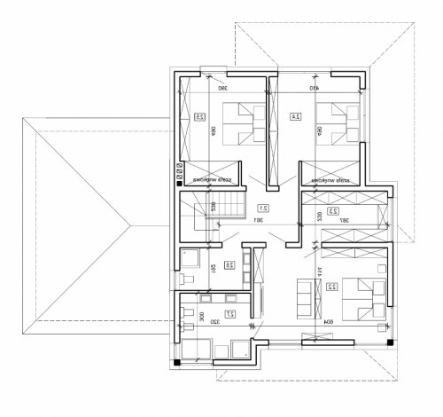 Rzut projektu DN 016 - wersja lustrzana