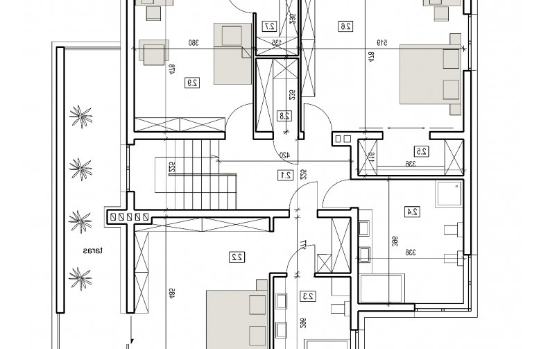 Projekt domu szkieletowego DN 021a - piętro