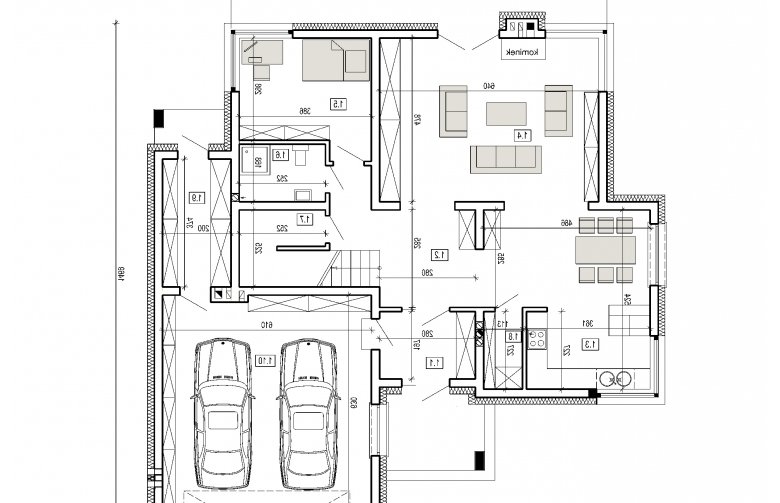 Projekt domu szkieletowego DN 021d - parter