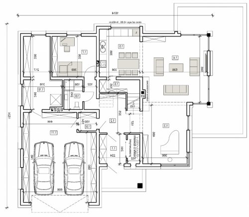 Rzut projektu DN 030 - wersja lustrzana