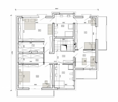 Rzut projektu DN 030 - wersja lustrzana