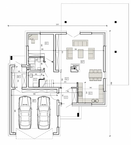 Rzut projektu DN 050 - wersja lustrzana