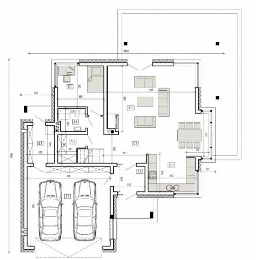 Rzut projektu DN 051 - wersja lustrzana
