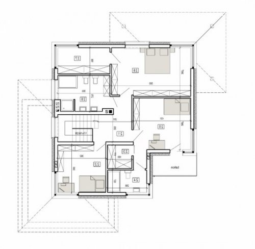 Rzut projektu DN 051 - wersja lustrzana