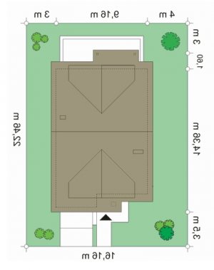 Usytuowanie budynku Mewa (422) w wersji lustrzanej