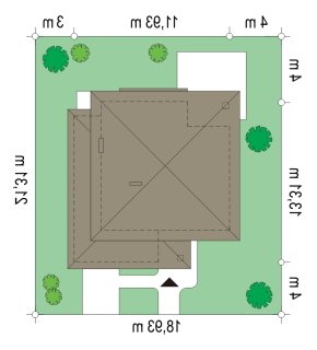 Usytuowanie budynku Szmaragd 3 (462) w wersji lustrzanej