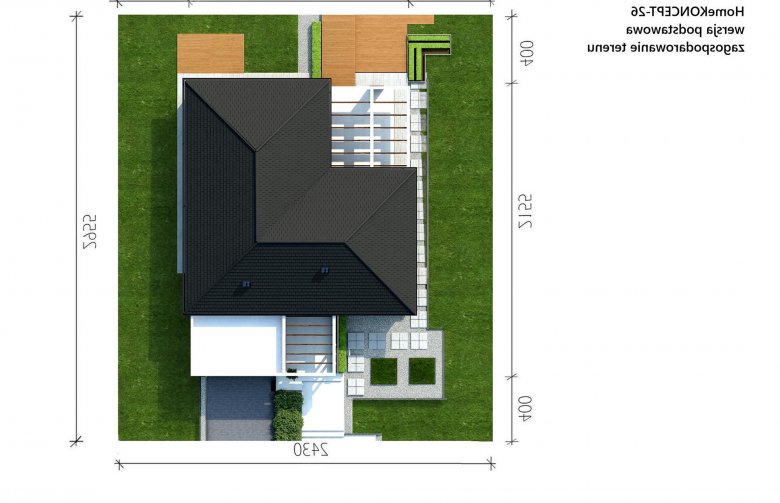 Projekt domu tradycyjnego Homekoncept 26 - Usytuowanie - wersja lustrzana