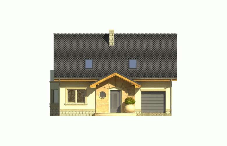 Projekt domu jednorodzinnego IMPULS - elewacja 4