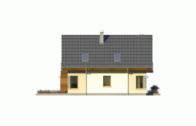 Projekt domu nowoczesnego DE FACTO - elewacja 3
