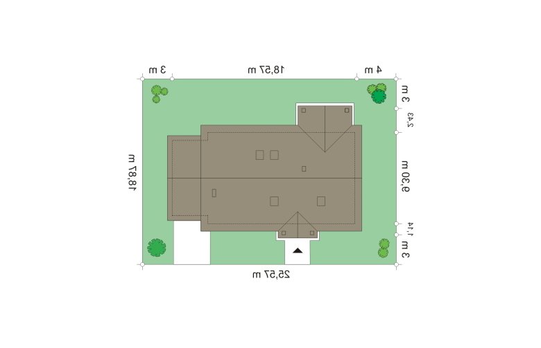 Projekt domu dwurodzinnego Anatol 2 (509) - Usytuowanie - wersja lustrzana