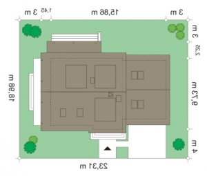 Usytuowanie budynku Bryza 4 (501) w wersji lustrzanej