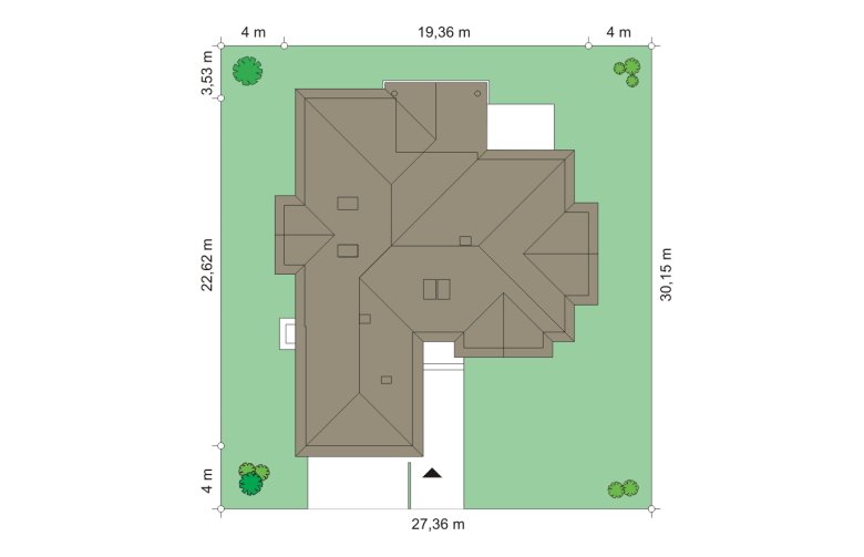 Projekt domu dwurodzinnego Rozłożysty 2 (510) - Usytuowanie