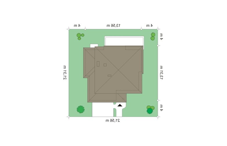 Projekt domu szkieletowego Szmaragd 4 (497) - Usytuowanie - wersja lustrzana