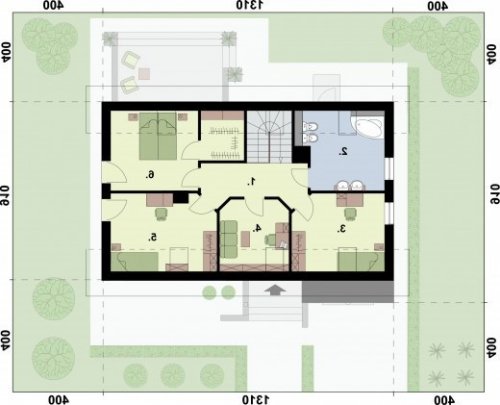 Rzut projektu LAMIA 2 - wersja lustrzana