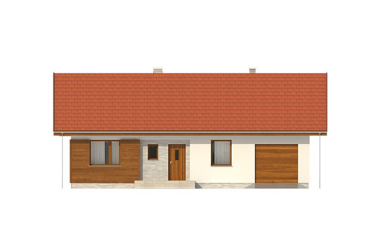 Projekt domu z bala Gaja 2 drewniana - elewacja 1