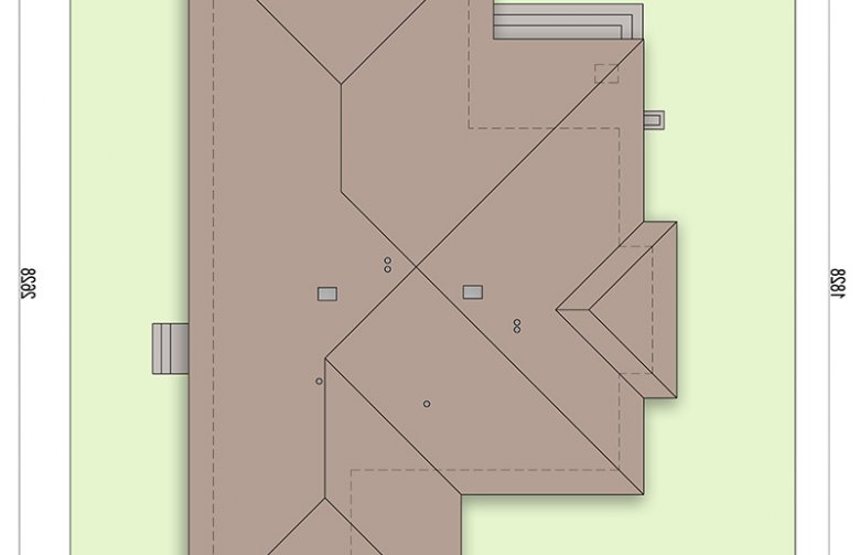 Projekt domu parterowego Imbir PS - Usytuowanie - wersja lustrzana