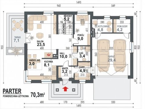 Rzut projektu Koralgol II N 2G